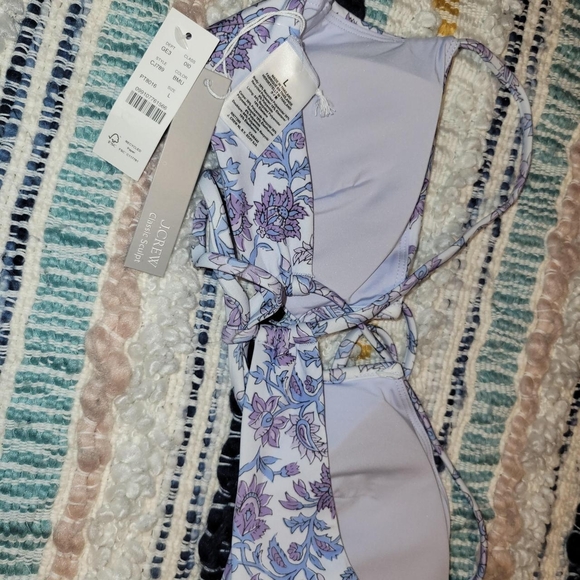 Floral Bikini Set in Purple and White - Picture 3 of 6